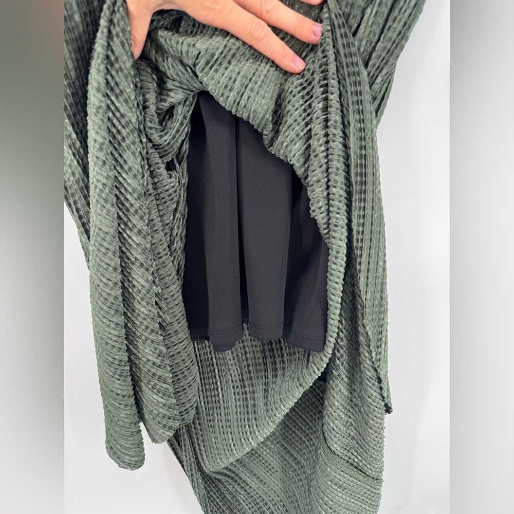 Sabina Musayev Anthropologie Textured Renaissance Green Maxi Dress Tie Closure - Picture 9 of 9